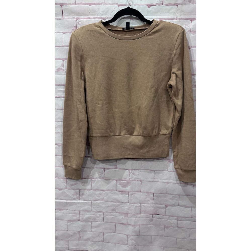 Express Small Womens‎ Sweatshirt Crewneck Long Sleeve Tan Casual Pullover Top